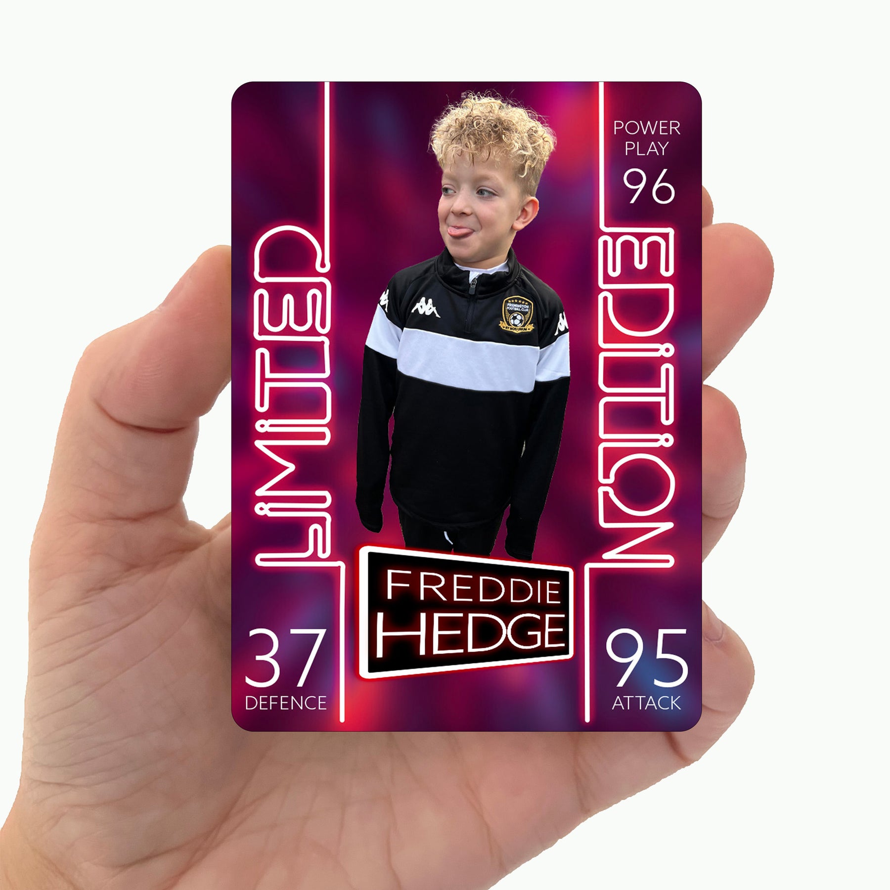Custom Metal Limited Edition Football Card